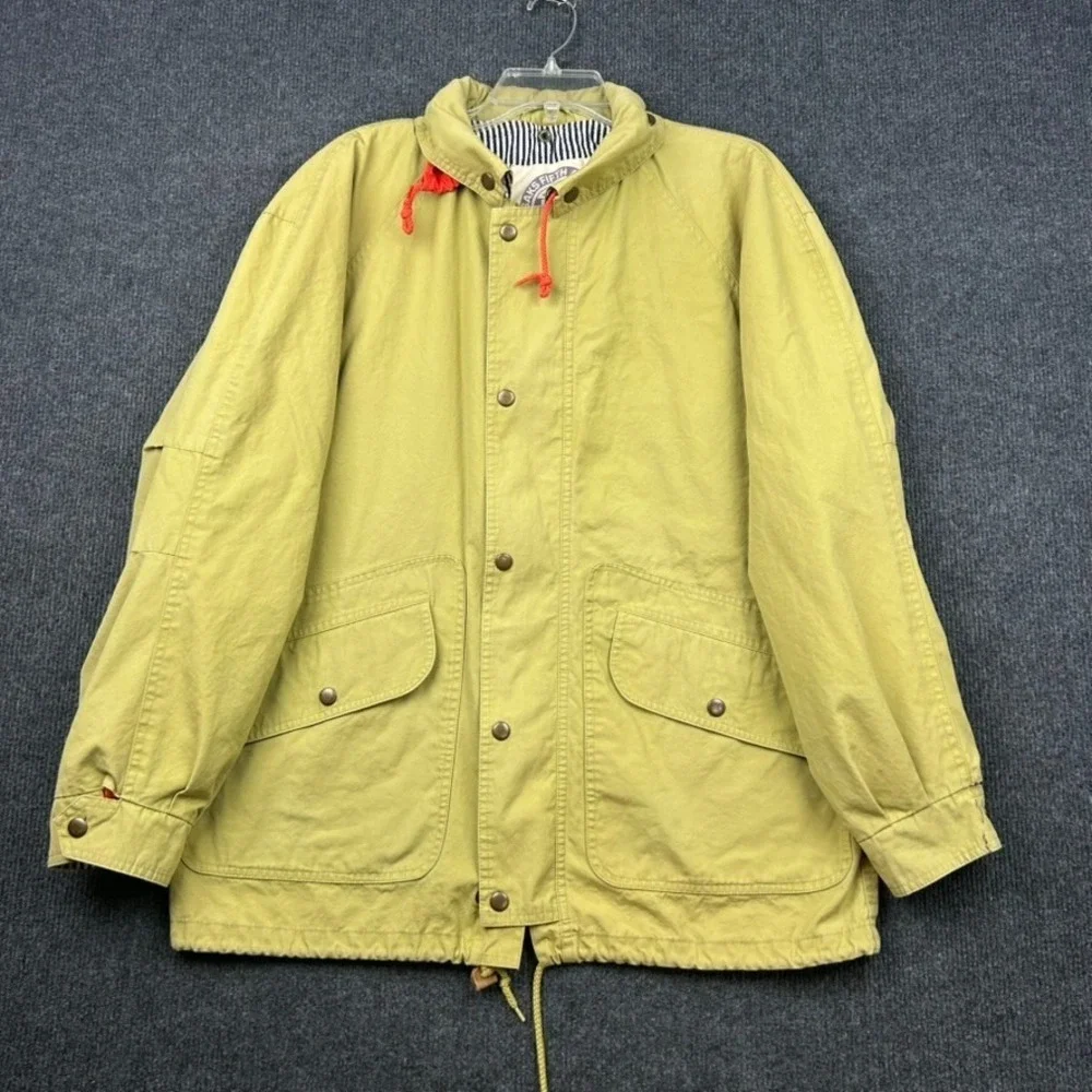 Saks 5th Avenue New York NY Real Clothes Hooded Field Chore Jacket Khaki Outdoor